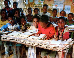 A classroom in Papua New Guinea